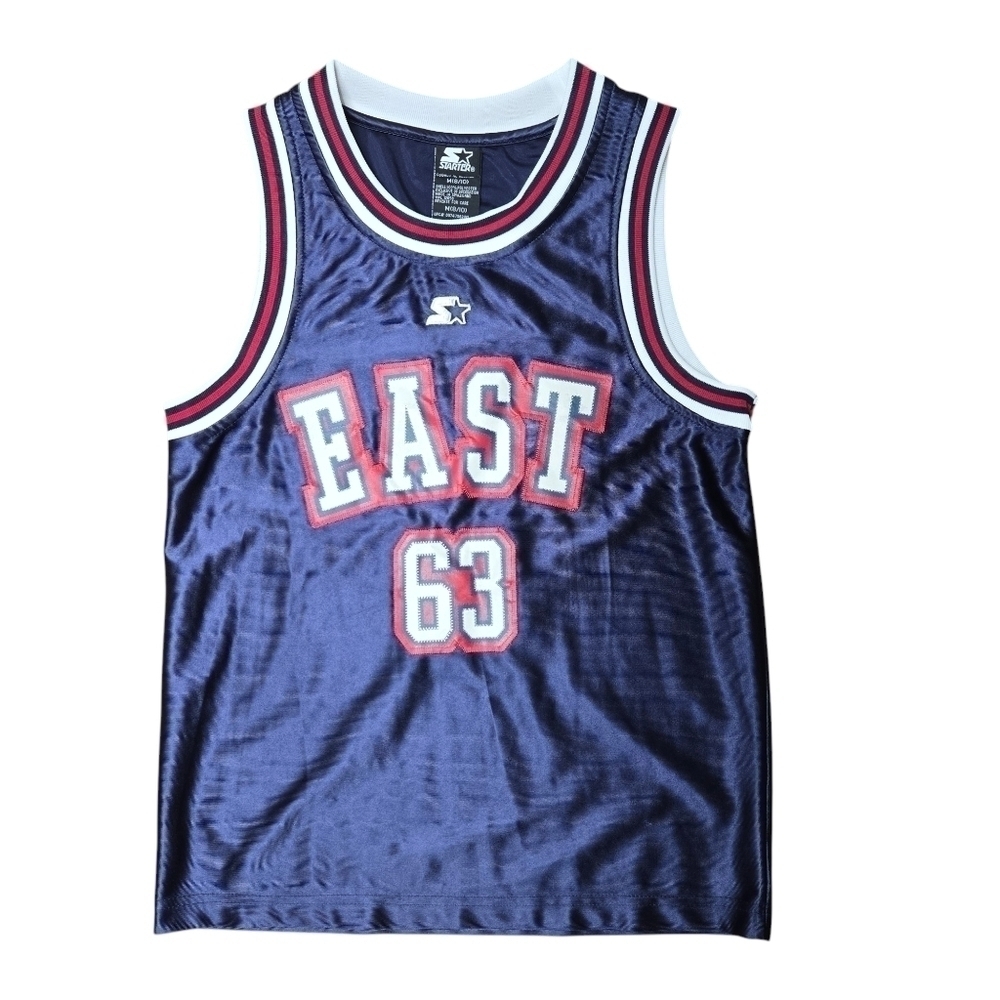 Starter Youth Boys Blue Vintage Varsity East Athletic Basketball Jersey Medium
